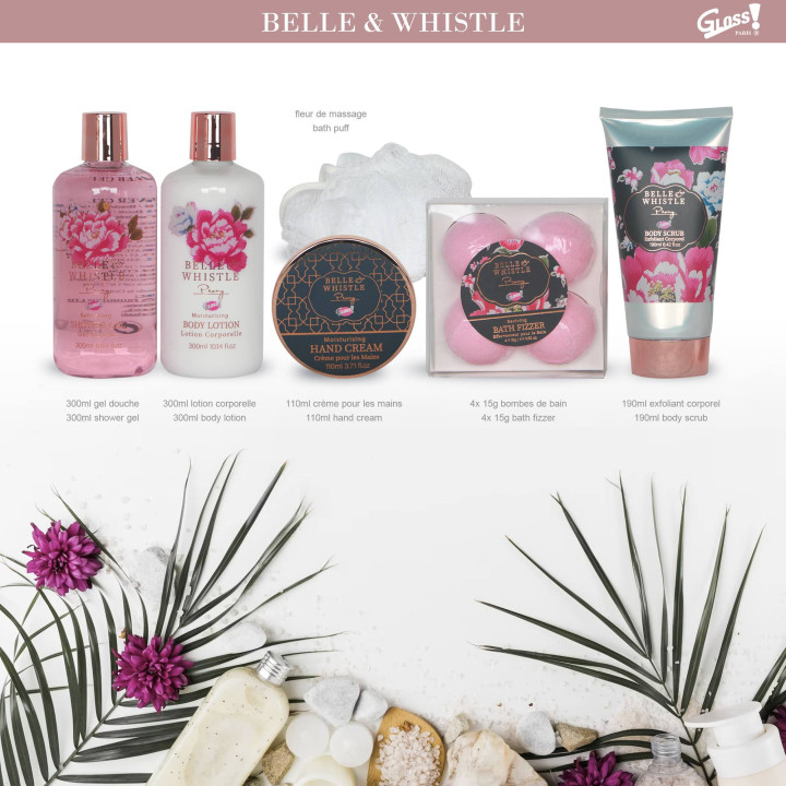 Coffret de bain au parfum délicat de pivoine - 9pcs