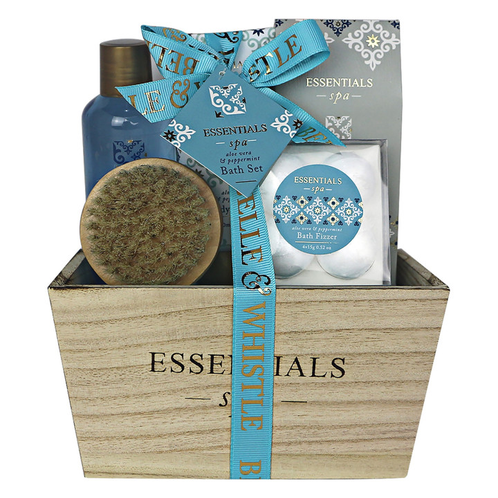Essentials Spa - Corbeille de Bain en Bois - 5pcs
