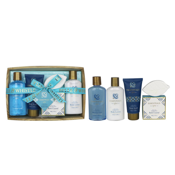 Essentials Spa - Plateau de Bain en Bois - 5pcs