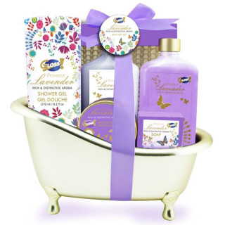 Coffret cadeau - Baignoire de bain dorée - Lys et Freesia