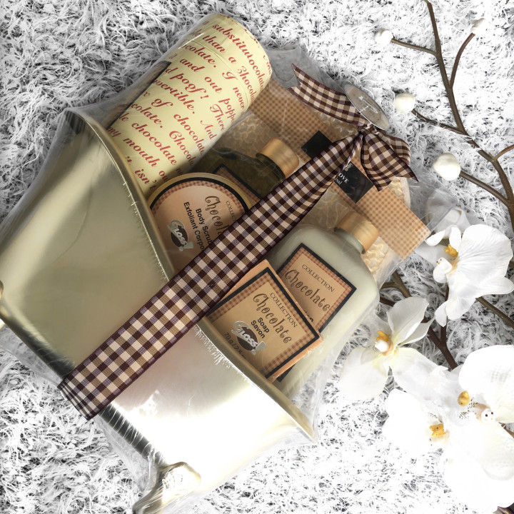 Gloss - Coffret cadeau de bain Pour Femme - Baignoire dorée - Collection Chocolate - Chocolat