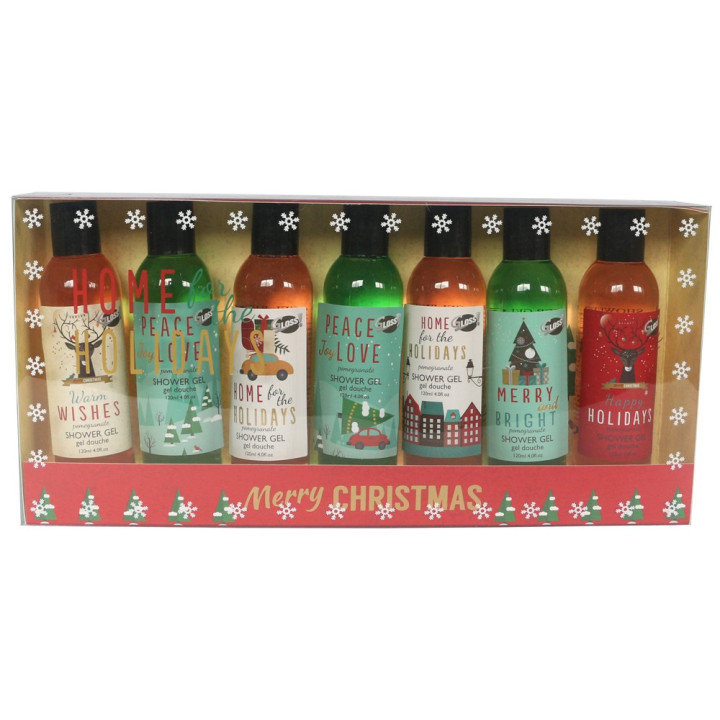 Coffret de bain de Noël parfum fruité de grenade - 7pcs