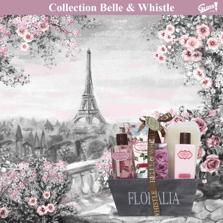Corbeille de bain en Bois - Collection Floralia - Senteur Rose