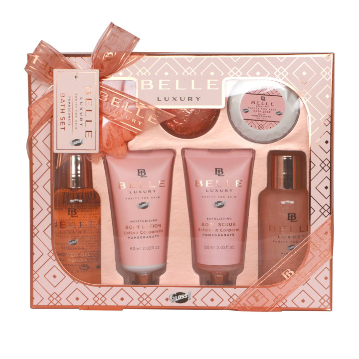 Coffret de bain au parfum fruité de grenade - 7pcs