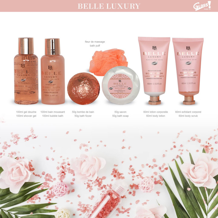 Coffret de bain au parfum fruité de grenade - 7pcs