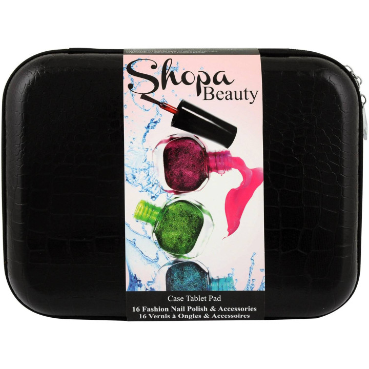 Set de manucure de 16 vernis - Collection Shopa Beauty - Black Croco