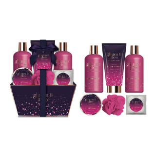 Coffret de bain rose au parfum fruité de grenade - 9pcs