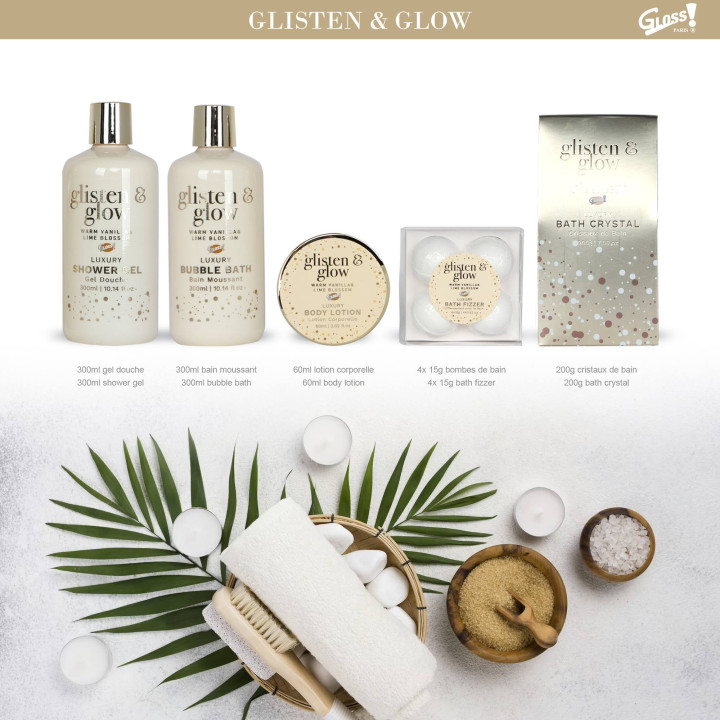 Coffret de bain au parfum délicat vanille tilleul - 8pcs
