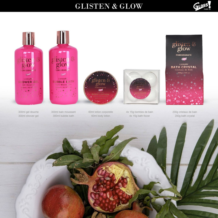 Coffret de bain au parfum fruité de grenade - 8pcs