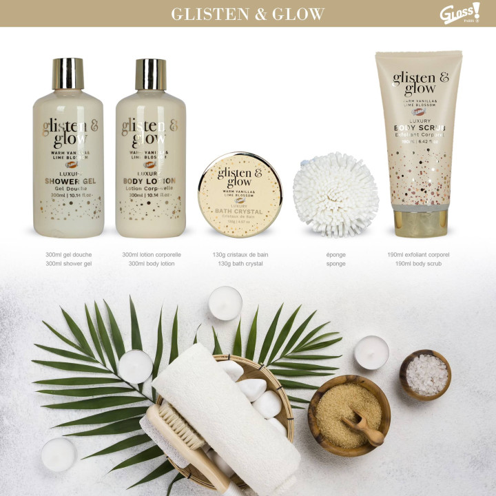 Coffret de bain au parfum délicat vanille tilleul - 5pcs