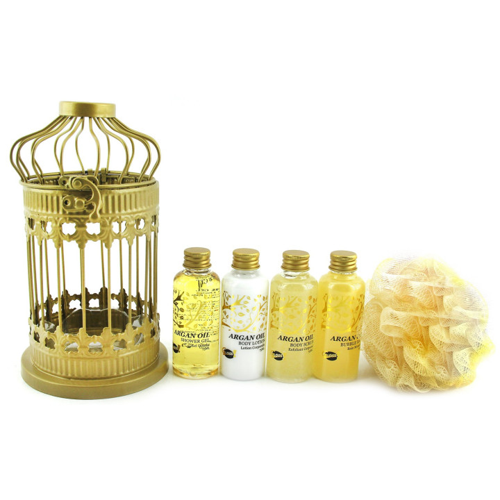 Coffret de  bain - Lanterne métallique - collection Argan Oil - 5pcs