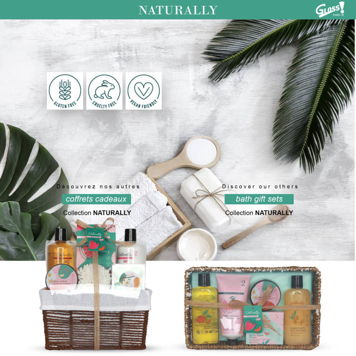 Set de bain avec boule effervescente  à la Pivoine -6pcs