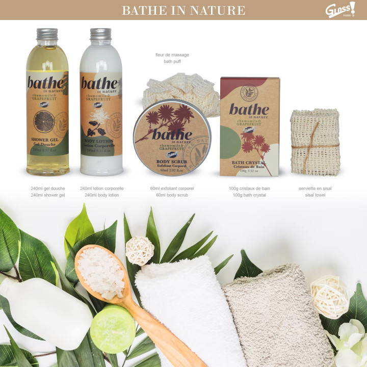 Coffret de bain au parfum Camomille et Pamplemousse - 6pcs