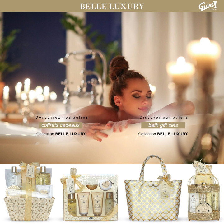 Coffret de bain corbeille au parfum délicat vanille tilleul - 6pcs