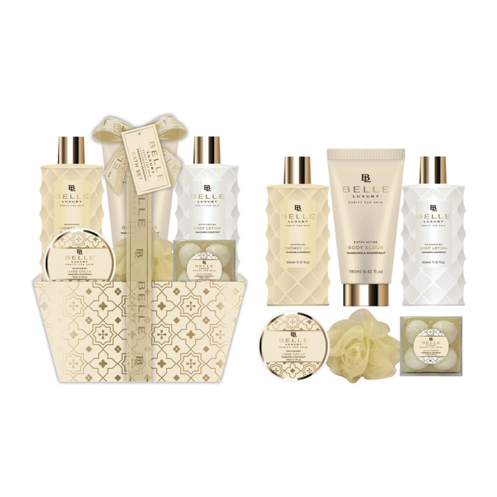 Coffret de bain panier au parfum délicat vanille tilleul - 9pcs